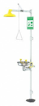 Condor Shower with Eye Wash, Floor Mount, Stainless Steel, Unassembled - 49EV44