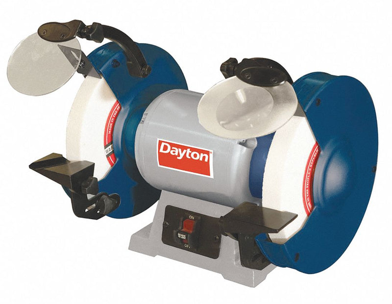 Dayton Bench Grinder, For Max. Wheel Dia. 8 in, For Max. Wheel Thickness 3/4 in - 49H004