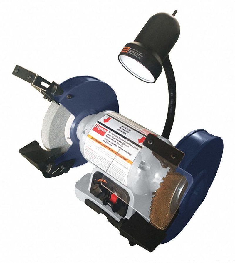 Dayton Bench Grinder, For Max. Wheel Dia. 8 in, For Max. Wheel Thickness 3/4 in, Grinding Wheel Grit 60 - 49H008