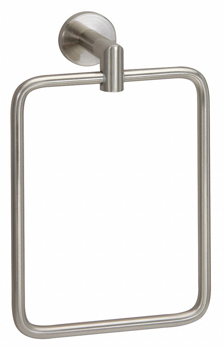 Taymor 9 1/4 inH x 2 7/8 inD Satin Nickel Towel Ring, Astral Collection - 04-SN2804