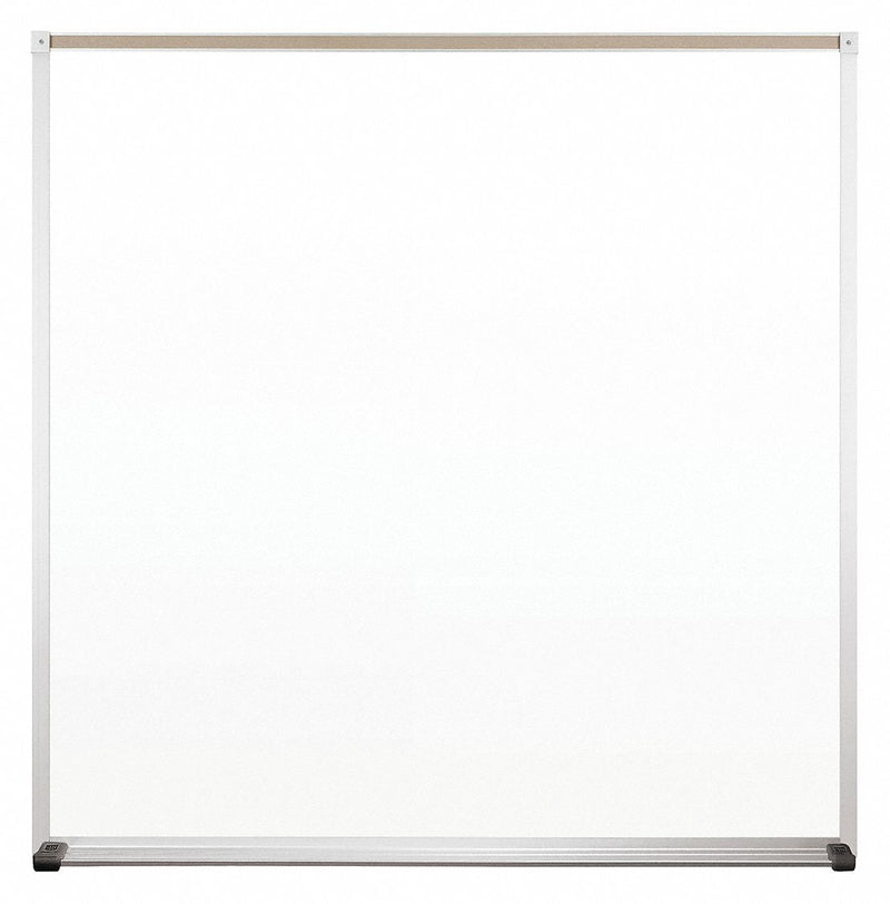 MooreCo Gloss-Finish Plastic Dry Erase Board, Wall Mounted, 48 inH x 48 inW, White - 212AD