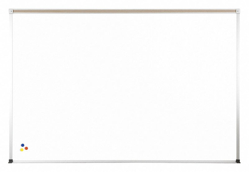MooreCo Gloss-Finish Melamine Dry Erase Board, Wall Mounted, 48"H x 96"W, White - 2H1AH