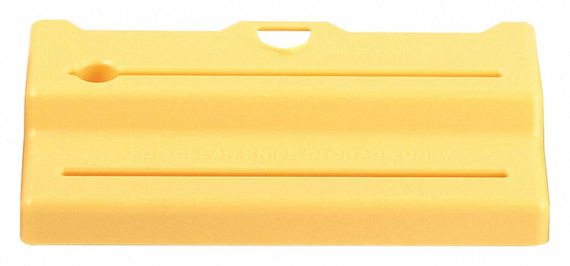 San Jamar Yellow Acc. Lid for Knife Station, (6) Knife/(1) Sharpening Slots, 1-7/8" H x 8" W x 4" D - STK1006YLL