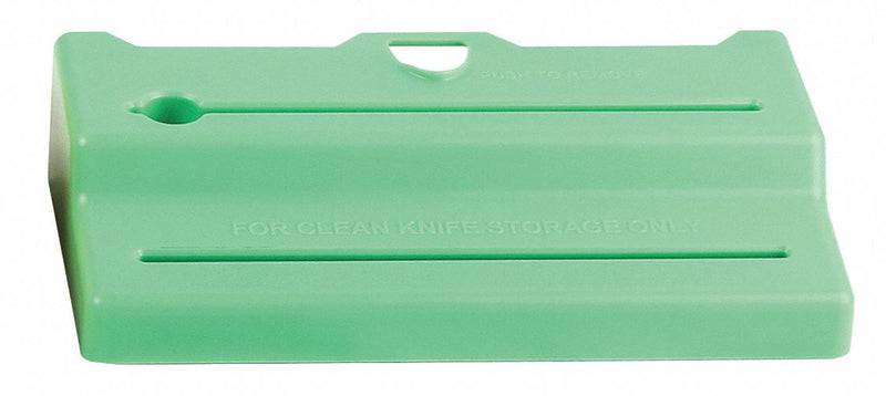 San Jamar Green Acc. Lid for Knife Station, (6) Knife/(1) Sharpening Slots, 1-7/8" H x 8" W x 4" D - STK1006GRL