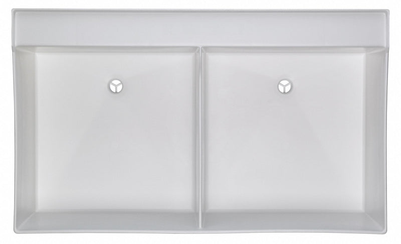 EL Mustee Wall-Mount Laundry Tub, 2 Bowl, White, 24 inL x 40 inW x 34 inH - 27W