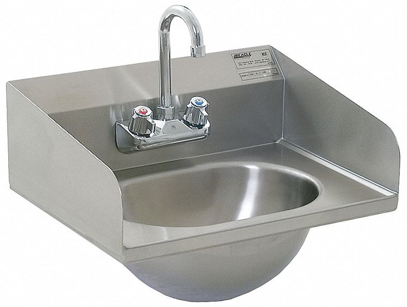 Eagle Stainless Steel Hand Sink, With Faucet, Wall Mounting Type, Silver - HSA-10-F-IF1-LRS
