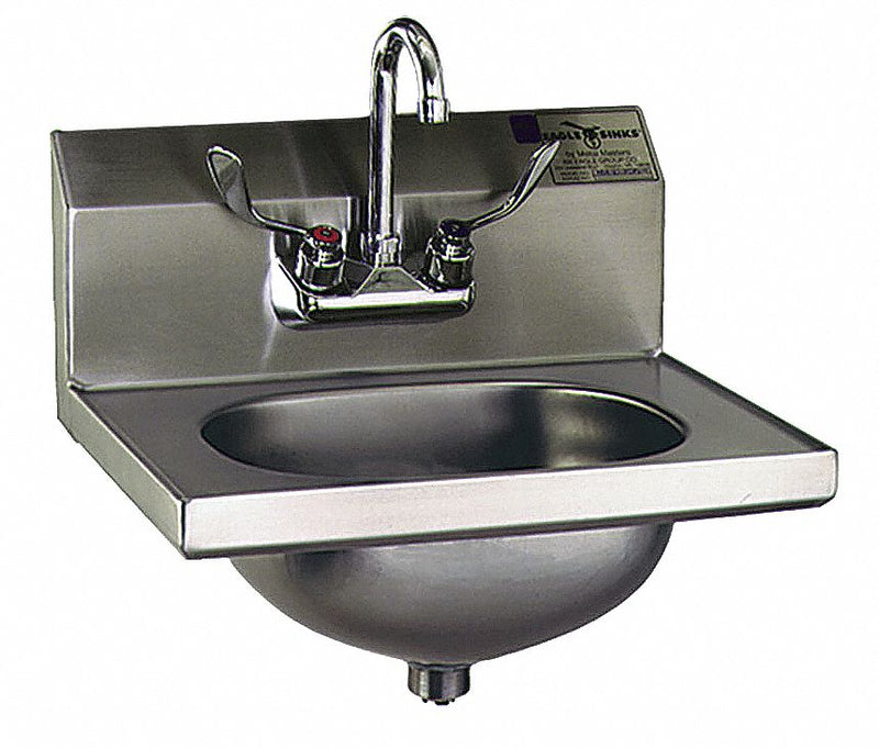 Eagle Stainless Steel Hand Sink, With Faucet, Wall Mounting Type, Silver - HSA-10-FW