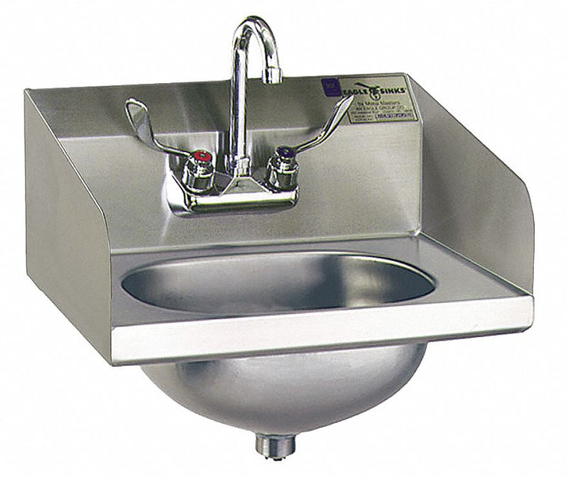 Eagle Stainless Steel Hand Sink, With Faucet, Wall Mounting Type, Silver - HSA-10-FW-LRS