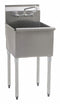 Eagle Floor-Mount Utility Sink, 1 Bowl, Stainless, 25 3/8 inL x 28 inW x 39 1/2 inH - 2424-1-16/4-IF