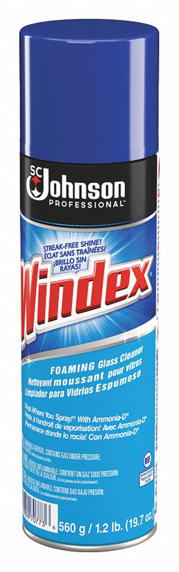 Windex Glass Cleaner, 19.7 oz Cleaner Container Size, Hard Nonporous Surfaces Chemicals For Use On - 696501