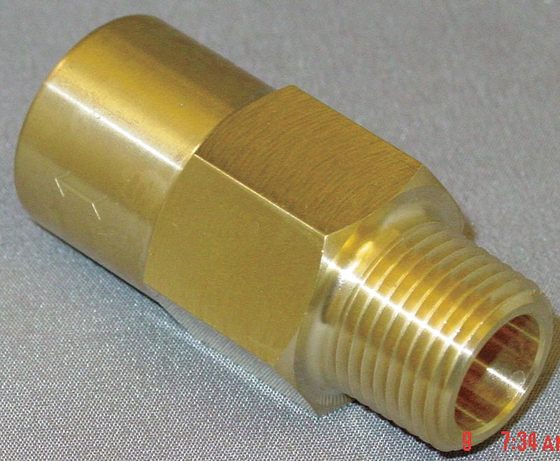 Top Brand Check Valve, 3/8 in, Single, Inline Piston, Brass, MNPT x FNPT - CHK BRS 610-6M6F-B