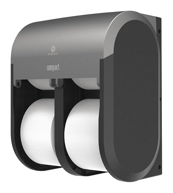 Georgia-Pacific Toilet Paper Dispenser, Compact(R), Gray, Coreless, (4) Rolls Dispenser Capacity - 56746A
