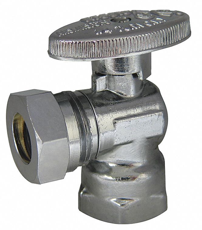 Kissler Chrome Plated Quarter-Turn Supply Stop, FNPT Inlet Type, 125 psi - 88-9235