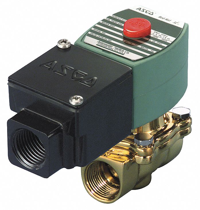 Redhat 120V AC Brass Solenoid Valve, Normally Closed, 3/4" Pipe Size - JKF8210G009