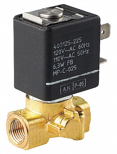 ASCO 24VDC Brass Solenoid Valve, Normally Closed, 1/8