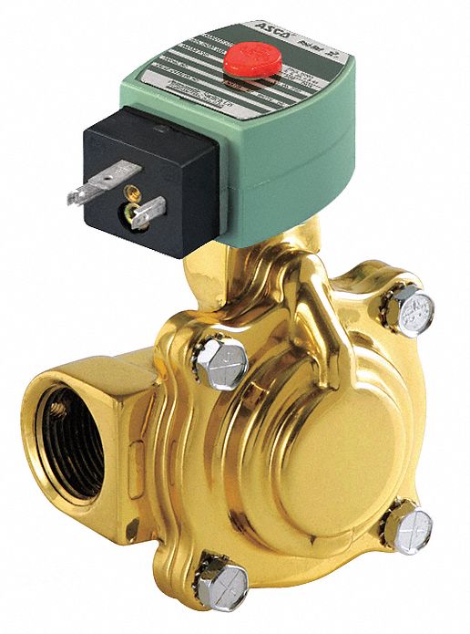 Redhat 120V AC Brass Solenoid Valve, Normally Closed, 1" Pipe Size - SC8210G004