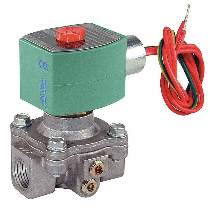 Redhat 1/2" Aluminum Fuel Gas Solenoid Valve with Test Port, Normally Open - 8214G023
