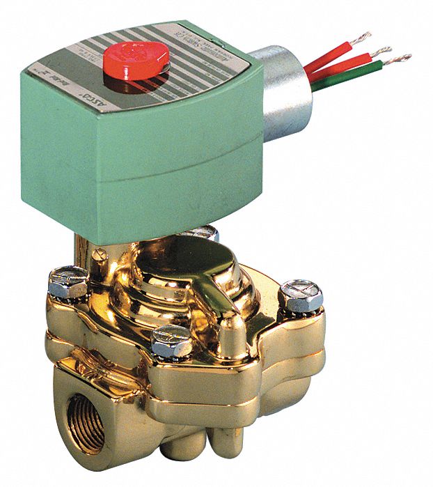 Redhat Steam and Hot Water Solenoid Valve, 2-Way/2-Position Valve Design, Normally Open Valve Configuration - 8220G095