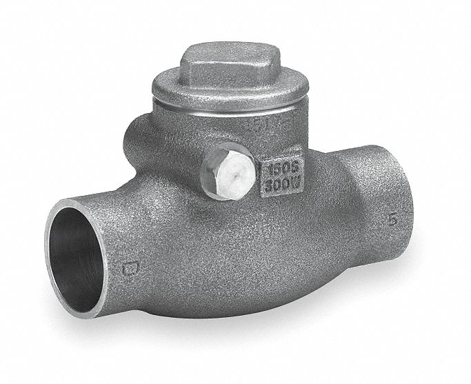 Milwaukee Valve Check Valve, 2 1/2 in, Single, Inline Swing, Bronze, Sweat x Sweat - 1509 2-1/2"