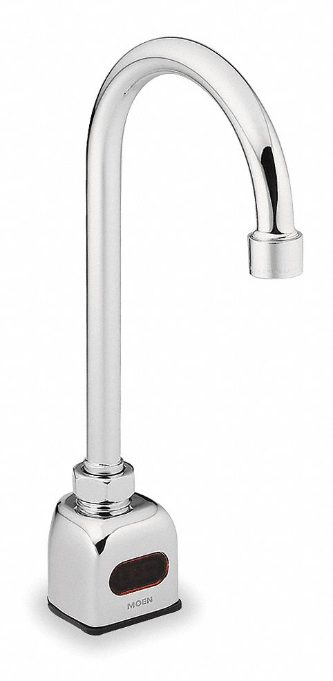 Moen Chrome, Gooseneck, Bathroom Sink Faucet, Motion Sensor Faucet Activation, 0.5 gpm - CA8303