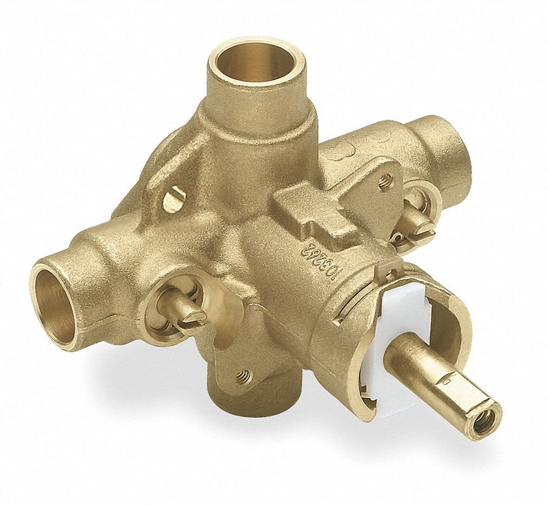 Moen Tub and Shower Valve, Brass Finish, For Use With Moen Trim, 1/2