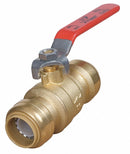 Sharkbite Ball Valve, Lead-Free Naval Brass, Arsenical, Inline, 1-Piece, Pipe Size 3/4 in - 22185-0000LF