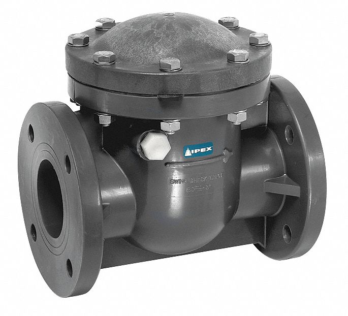 Top Brand Check Valve, 3 in, Single, Inline Swing, PVC, Flange x Flange - SCOV110