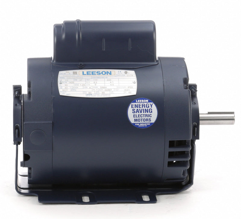 Leeson 1/2 HP 50 Hz Motor,Capacitor-Start,1425 Nameplate RPM,110/220 Voltage,Frame 56H - 114225
