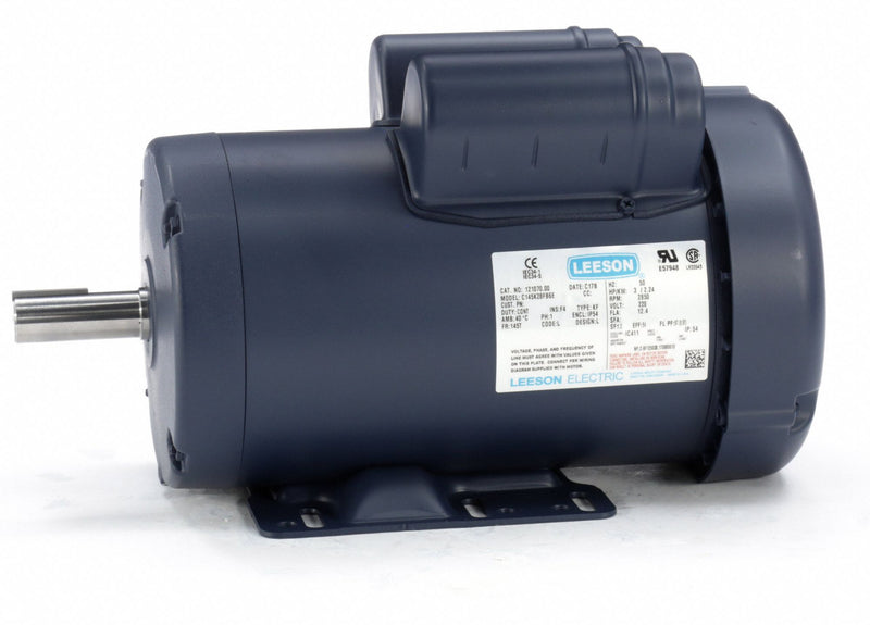 Leeson 3 HP 50 Hz Motor,Capacitor-Start,2850 Nameplate RPM,220 Voltage,Frame 145T - 121070