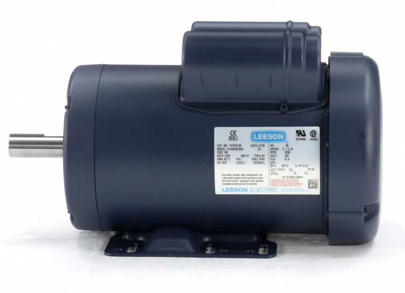 Leeson 3 HP 50 Hz Motor,Capacitor-Start,2850 Nameplate RPM,220 Voltage,Frame 145T - 121070