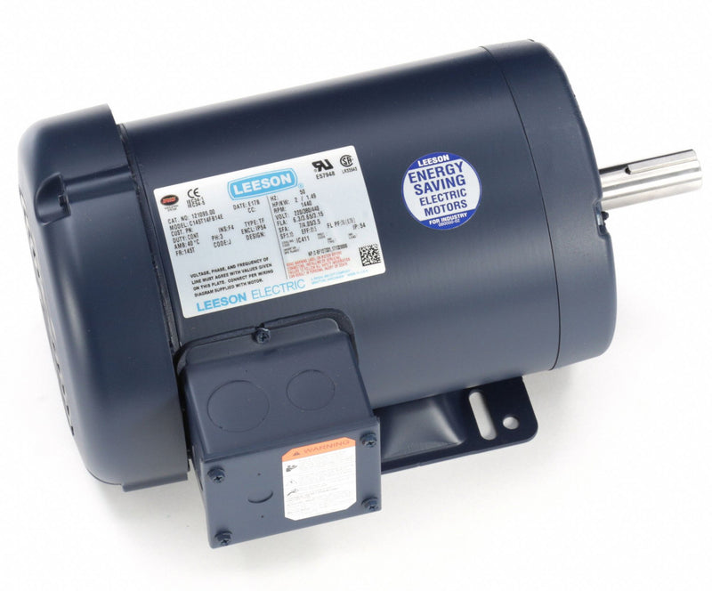 Leeson 2 HP 50 Hz Motor,3-Phase,1440 Nameplate RPM,220/380/440 Voltage,Frame 145T - 121095