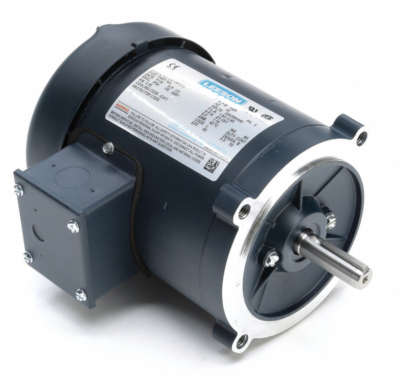 Leeson 1/3 HP 50 Hz Motor,3-Phase,1425 Nameplate RPM,220/380/440 Voltage,Frame 56C - 102689