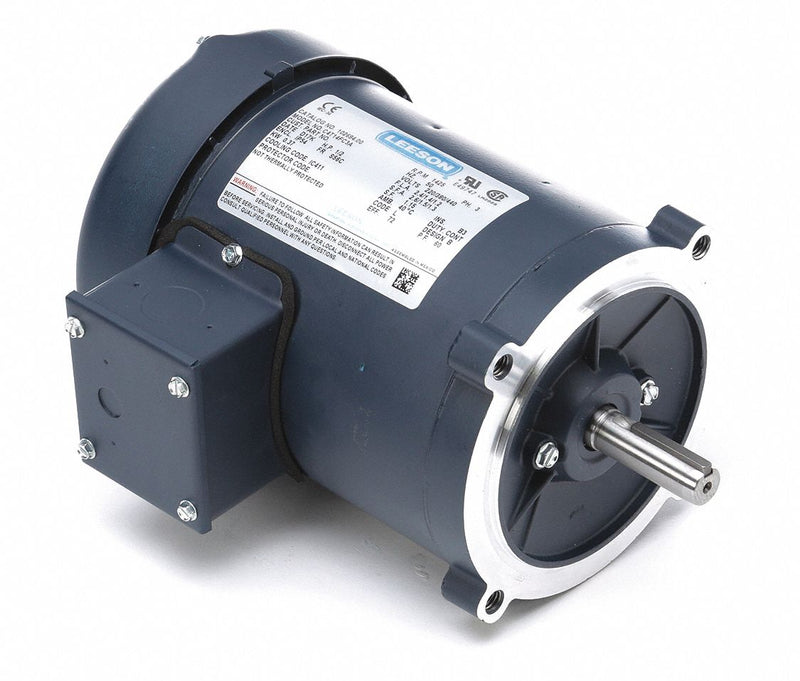 Leeson 1/2 HP 50 Hz Motor,3-Phase,1425 Nameplate RPM,220/380/440 Voltage,Frame 56C - 102694