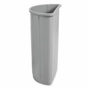 Rubbermaid 21 gal Half-Round Trash Can, Plastic, Gray - FG352000GRAY