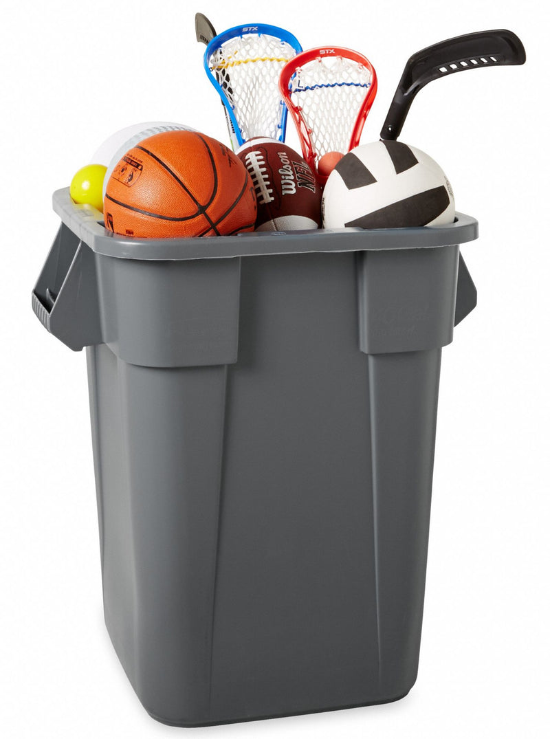 Rubbermaid 40 gal Square Trash Can, Plastic, Gray - FG353600GRAY