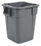 Rubbermaid 40 gal Square Trash Can, Plastic, Gray - FG353600GRAY