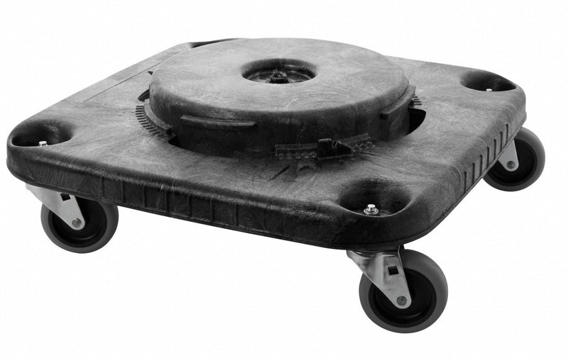 Rubbermaid Container Dolly, 300 lb Load Capacity, Square, 1 Max. No. of Containers - FG353000BLA