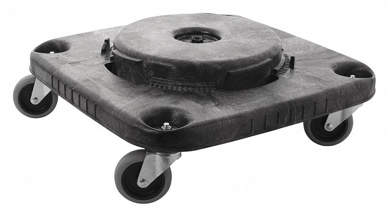 Rubbermaid Container Dolly, 300 lb Load Capacity, Square, 1 Max. No. of Containers - FG353000BLA