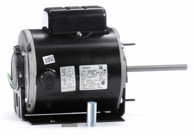 Century 1/4 HP Unit Heater Motor,Permanent Split Capacitor,1140 Nameplate RPM,115/208-230 Voltage - 731A