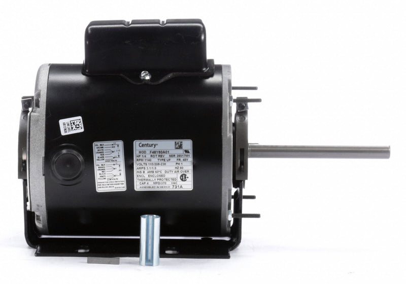 Century 1/4 HP Unit Heater Motor,Permanent Split Capacitor,1140 Nameplate RPM,115/208-230 Voltage - 731A