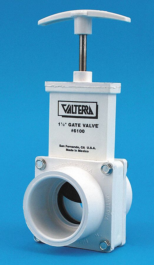 Valterra Gate Valve, Valve Class Class 125, PVC, FIPT x Slip Connection Type, Pipe Size - Valves 1 1/2 in - 6109GR