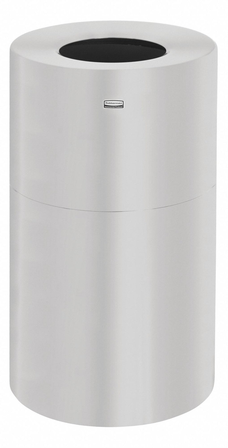Rubbermaid 35 gal Round Fire-Resistant Trash Can, Metal, Silver - FGAOT35SA