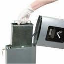 Rubbermaid 1 1/2 gal Cigarette Receptacle, 42 1/4 in Height, 16 1/2 in Base Dia., Metal, Silver - FGR93400SM
