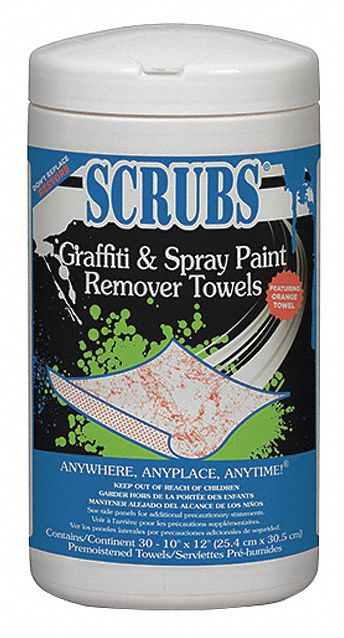 Dymon Graffiti and Paint Remover Towels, 10-1/2 x 12-1/4", Varies - 9013049490