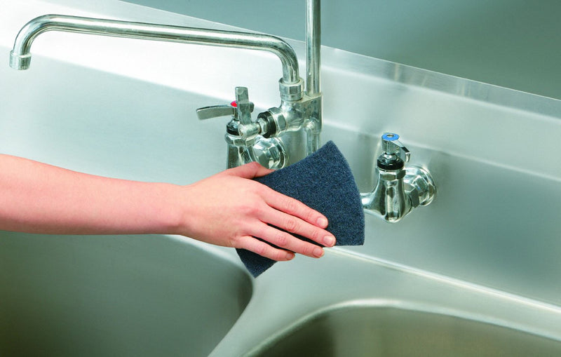 3M 5 1/2 in x 3 57/64 in Synthetic Fiber Scouring Pad, Blue, 20PK - 2000