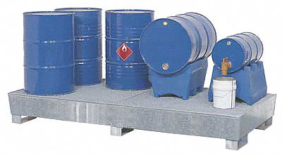 Denios Spill Containment Platforms, Uncovered, 132 gal Spill Capacity, 4,800 lb - K17-1105