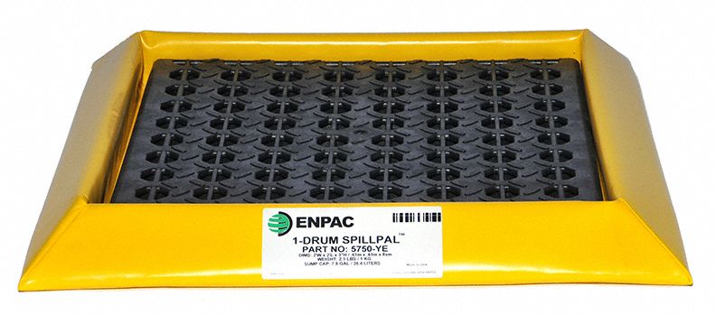 Enpac Flexible Spill Containment Pallet, Uncovered, 6 gal Spill Capacity - 5750-YE-G