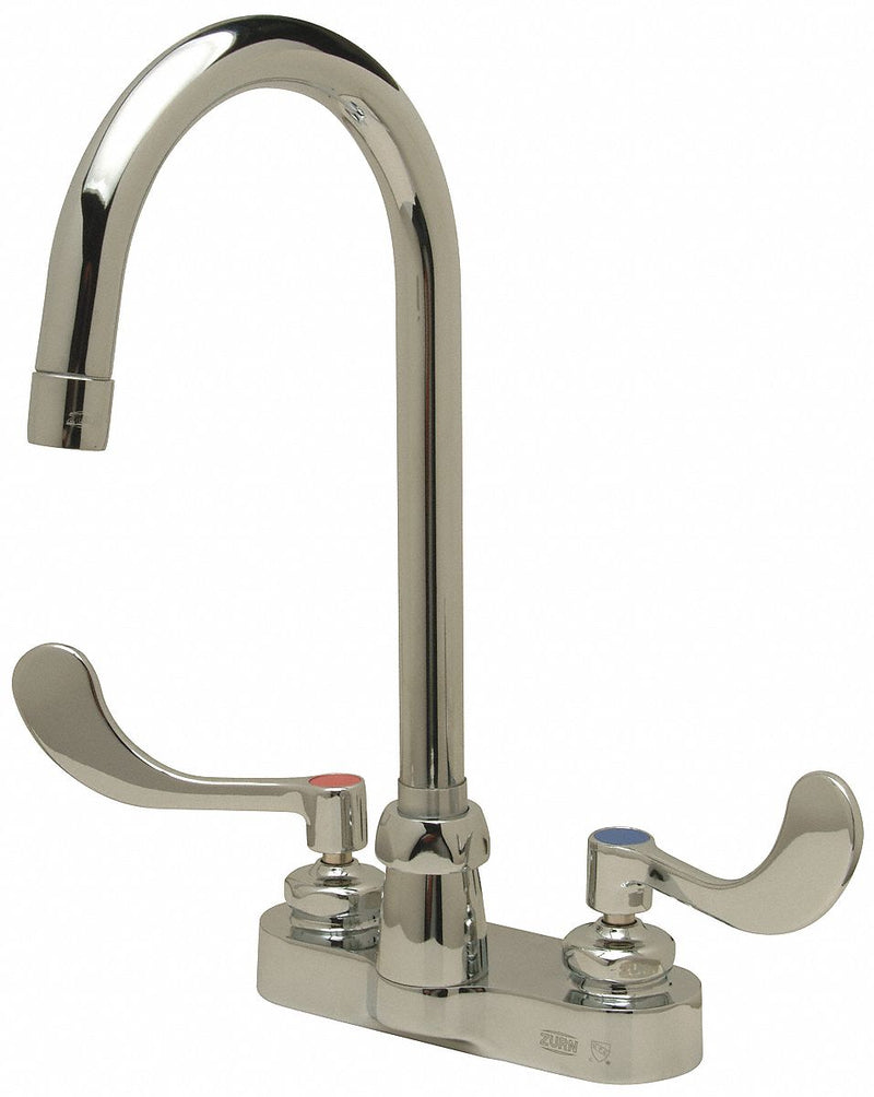 Zurn Chrome, Gooseneck, Kitchen Sink Faucet, Bathroom Sink Faucet, Manual Faucet Activation, 2.20 gpm - Z812B4-XL