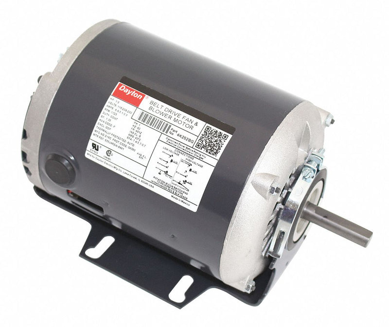 Dayton 1/3 HP Belt Drive Motor, Split-Phase, 1725 Nameplate RPM, 115/208-230 Voltage, Frame 48YZ - 4K252