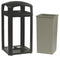 Rubbermaid 50 gal Square Ashtray/Trash Can, Plastic, Black - FG397501BLA
